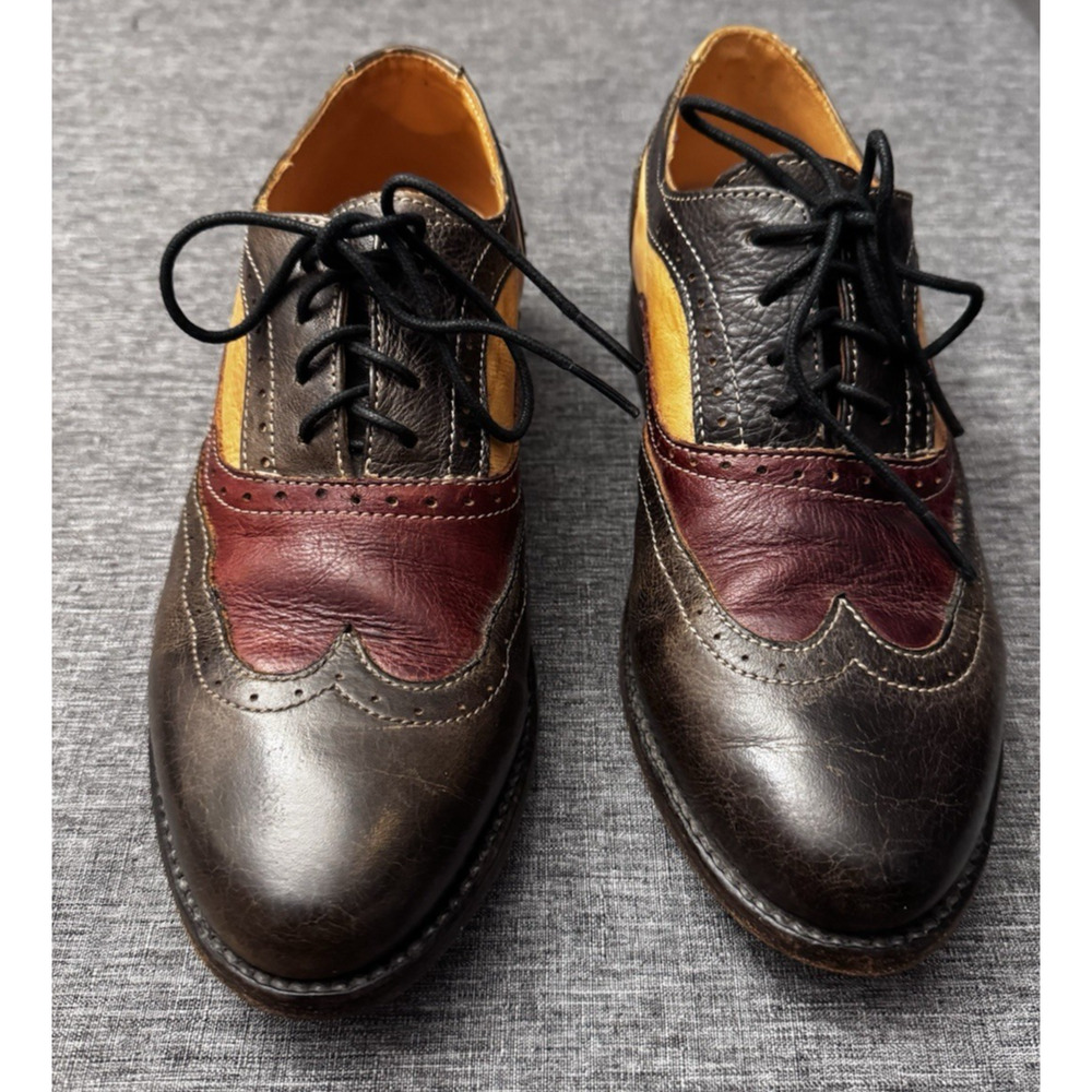 Bed STU Cobbler Women Brown Organic Vegetable Tanned Leather Lita Oxford Shoes 7